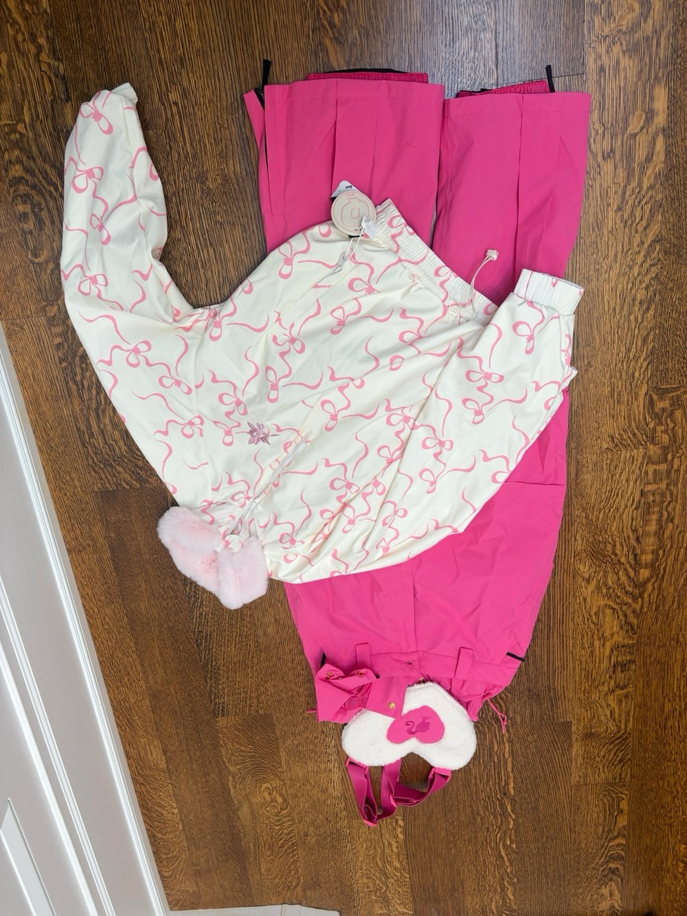 Girls Pink Barbie Snow Bib and jacket